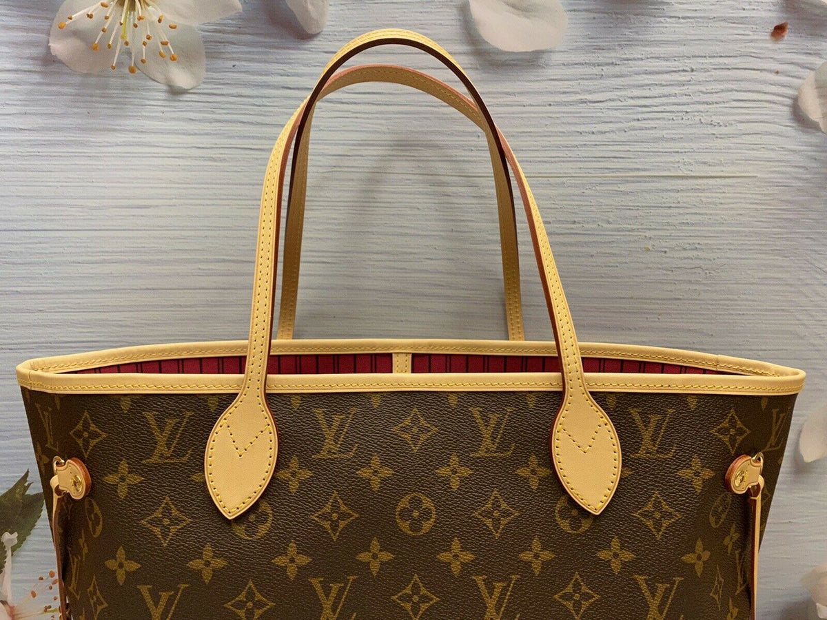 Louis Vuitton Neverfull MM Monogram Canvas Tote Bag, Pivoine