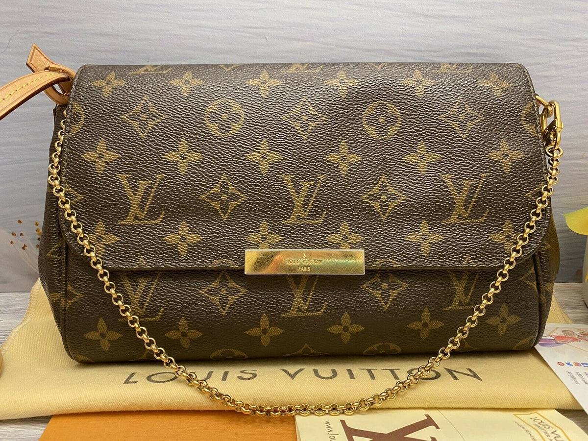 Louis Vuitton Favorite MM Monogram Chain Clutch Crossbody (DU4123