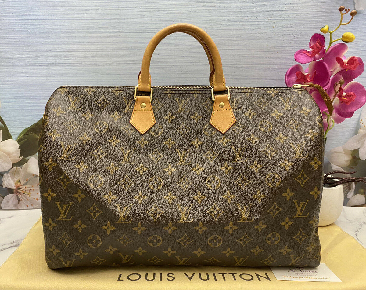 Louis Vuitton Speedy 40 Monogram Brown Purse Handbag (AA1068