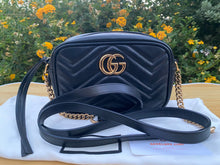 Load image into Gallery viewer, Gucci GG Marmont Mini Black Matelasse Leather Crossbody (6849)