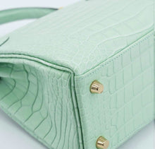 Load image into Gallery viewer, Hermes Kelly 25 Vert d’Eau Matte Alligator Gold HW