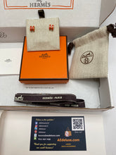 Load image into Gallery viewer, Hermès Mini Pop H Earrings Orange Enamel Rose Gold