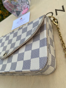 Louis Vuitton Felicie Damier Azur Clutch Crossbody (MI2108)