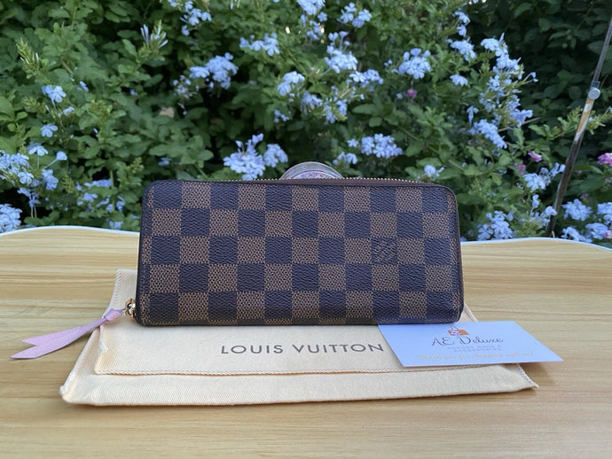 Louis Vuitton Clemence Damier Ebene Zippy Wallet (GI0118)
