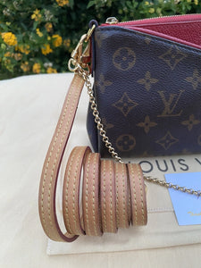 Louis Vuitton Pallas Red Clutch Crossbody (GI3176)