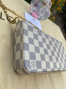 Louis Vuitton Felicie Damier Azur Clutch Crossbody (MI2108)