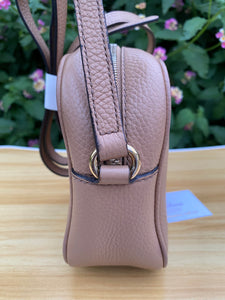 GUCCI Soho Disco Beige Calfskin Small Crossbody (0192)