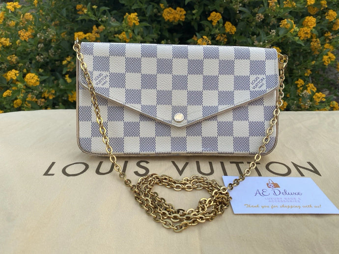 Louis Vuitton Felicie Damier Azur Clutch Crossbody (MI2108)