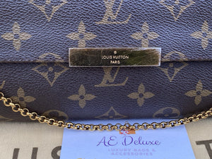 Louis Vuitton Favorite MM Monogram Chain Clutch Crossbody (DU0117)