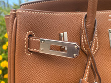Load image into Gallery viewer, Hermès Birkin 25 Gold Epsom Palladium Hardware + Box + Dust Bag + CoA