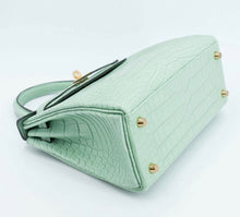 Load image into Gallery viewer, Hermes Kelly 25 Vert d’Eau Matte Alligator Gold HW