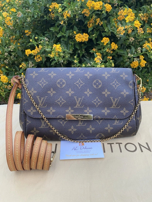 Louis Vuitton Favorite MM Monogram Chain Clutch Crossbody (DU0117)