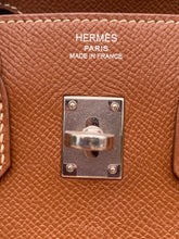 Load image into Gallery viewer, Hermès Birkin 25 Gold Epsom Palladium Hardware + Box + Dust Bag + CoA