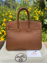 Load image into Gallery viewer, Hermès Birkin 25 Gold Epsom Palladium Hardware + Box + Dust Bag + CoA
