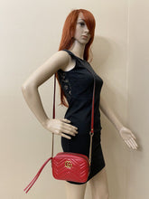 Load image into Gallery viewer, Gucci GG Marmont Mini Red Matelasse Leather Crossbody (E028007489)