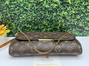 Louis Vuitton Favorite MM Monogram Chain Clutch Crossbody Bag (FL0147)