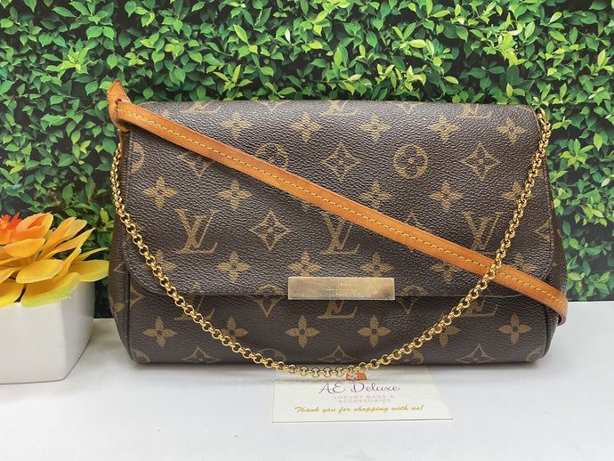 Louis Vuitton Favorite MM Monogram Chain Clutch Crossbody Bag (FL0147)