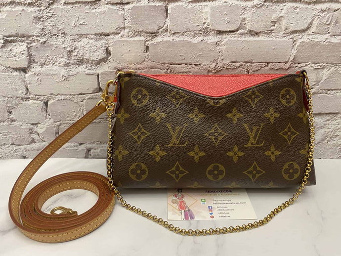 Louis Vuitton Pallas Red Clutch Chain Crossbody (CA0146)
