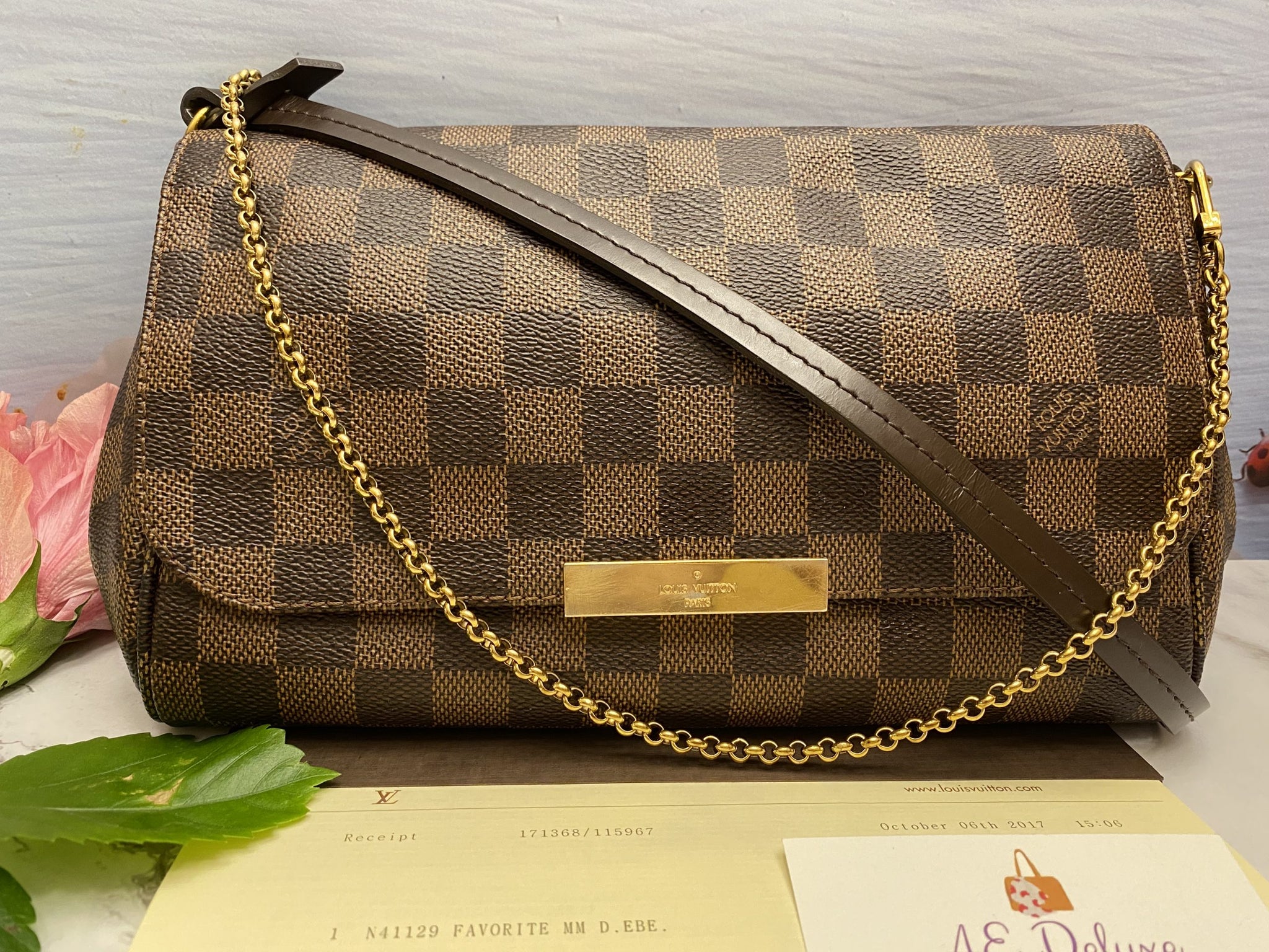 Louis Vuitton Damier Ebene Favorite MM Shoulder Bag, Louis Vuitton  Handbags