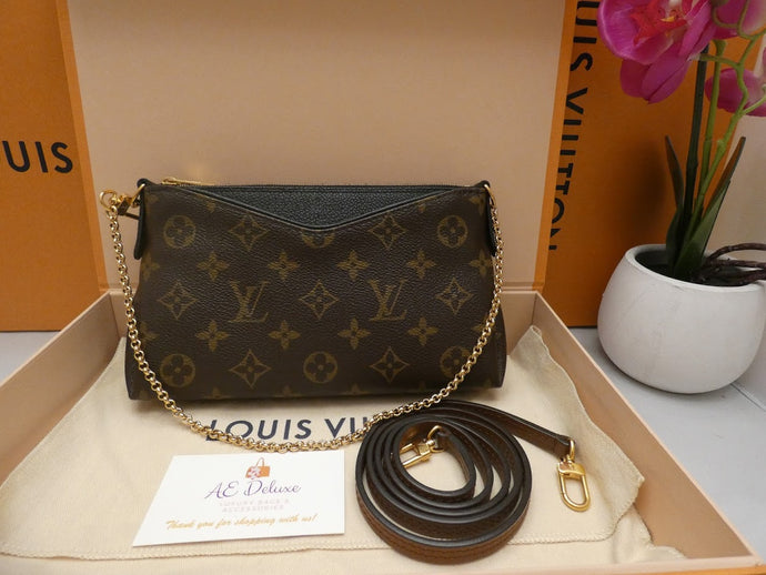 Louis Vuitton Pallas Noir Clutch Crossbody Bag