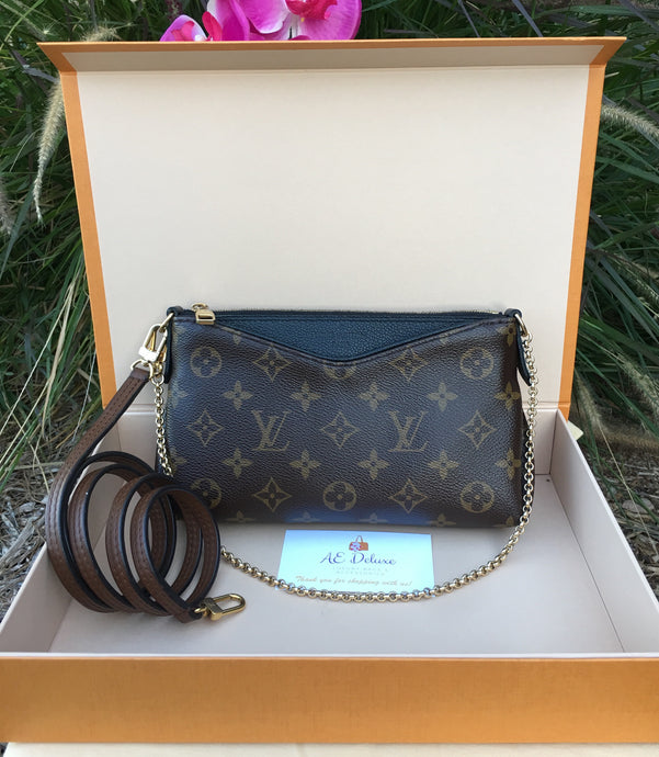 Louis Vuitton Pallas Noir/Black Clutch Chain Crossbody