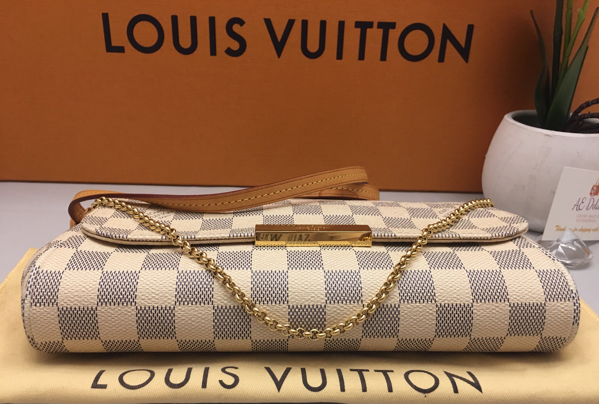 Louis Vuitton Favorite MM Monogram Chain Clutch Crossbody (FL1146