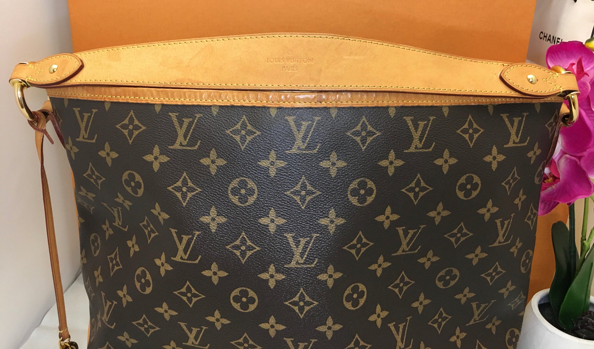 Authentic Louis Vuitton Delightful MM Monogram Shoulder Bag MI3180