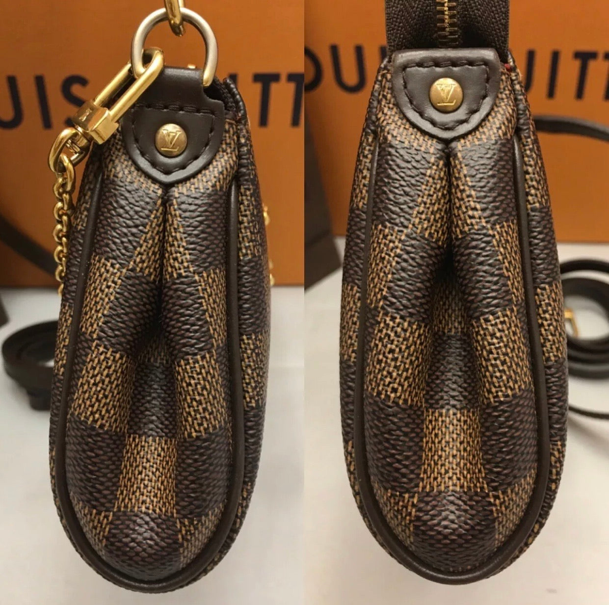Louis Vuitton Eva Damiar Ebene Clutch Crossbody Bag (AA2100) – AE