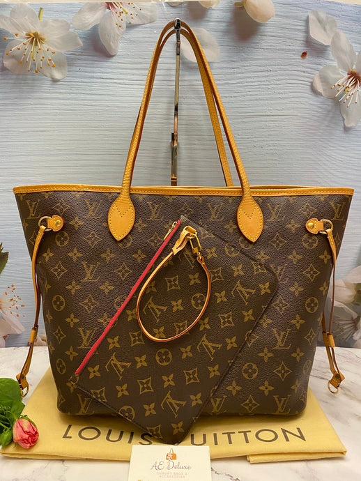 Neverfull MM/GM Monogram Pink Wristlet/Pouch/Clutch(AR4165)