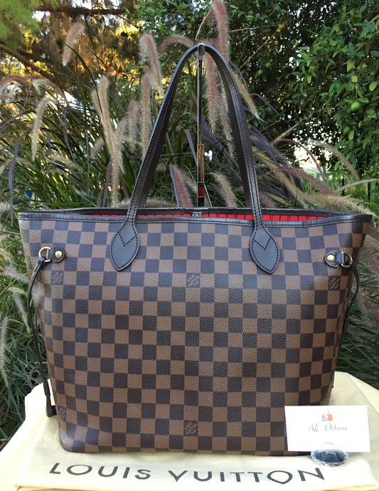 Louis Vuitton Neverfull MM Damier Ebene Canvas Tote (SF0155)