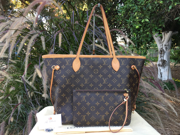 Louis Vuitton Neverfull MM Beige  Monogram Tote (CA0124)