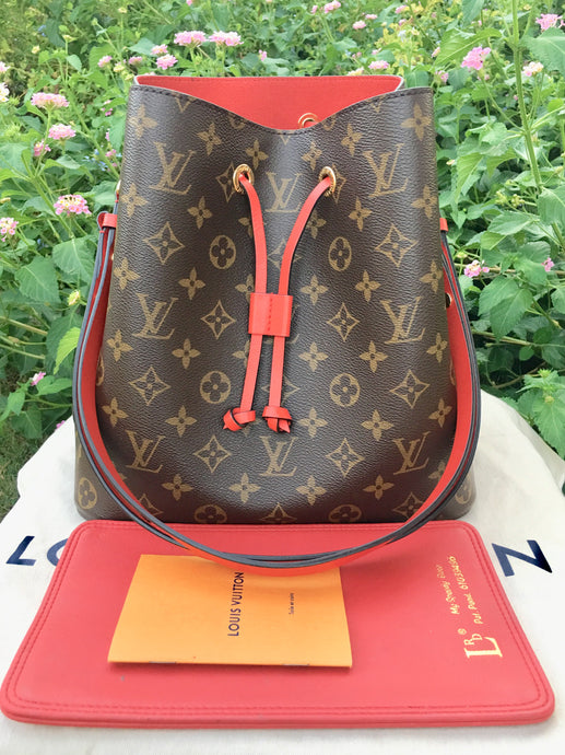 Louis Vuitton Neonoe Red Monogram Shoulder Crossbody Bag (SD0177)