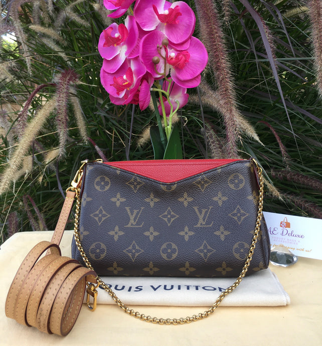 Louis Vuitton Pallas Red Clutch Crossbody Bag (GI4156)