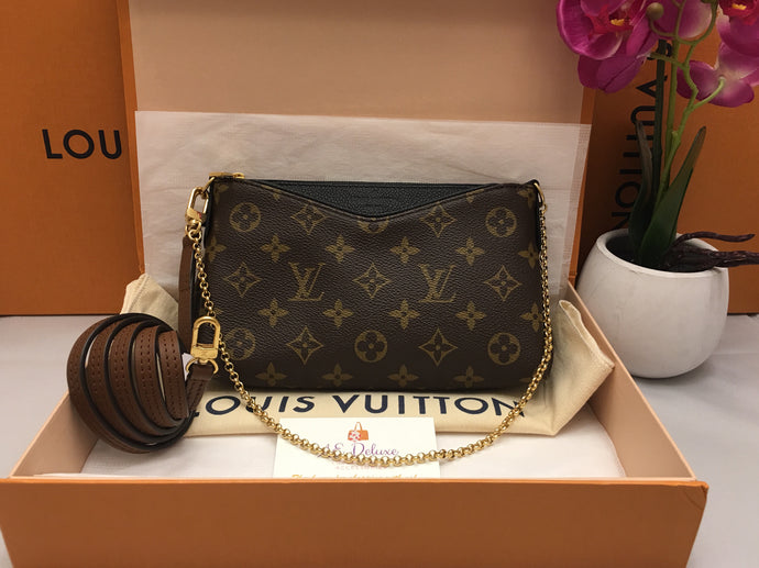 Louis Vuitton Pallas Noir Clutch Crossbody Bag