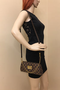 Louis Vuitton Eva Damiar Ebene Clutch Crossbody Bag (AA1151)
