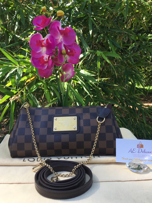 Louis Vuitton Eva Damiar Ebene Clutch Crossbody Bag (DU0162)