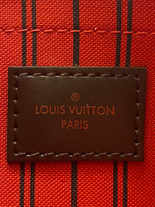 Louis Vuitton Neverfull MM/GM Red Damier Ebene Wristlet (SD2178)