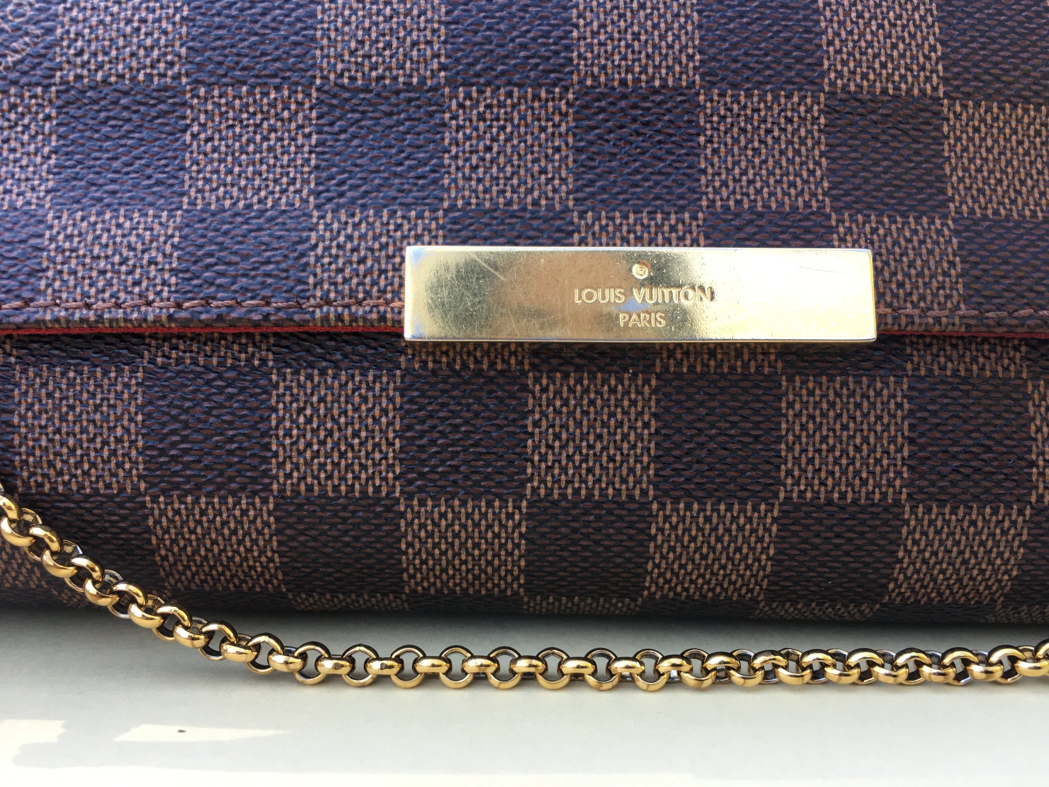 Louis Vuitton Damier Ebene Favorite MM 2way Crossbody Flap Bag 857624