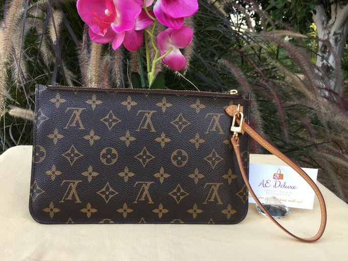 Louis Vuitton Neverfull MM Beige  Monogram Pouch (CA0124)