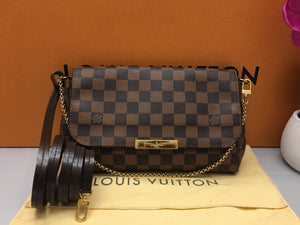 Louis Vuitton, Bags, Louis Vuitton Favorite Mm Leather Damier Ebene  Canvas Cross Body Bag