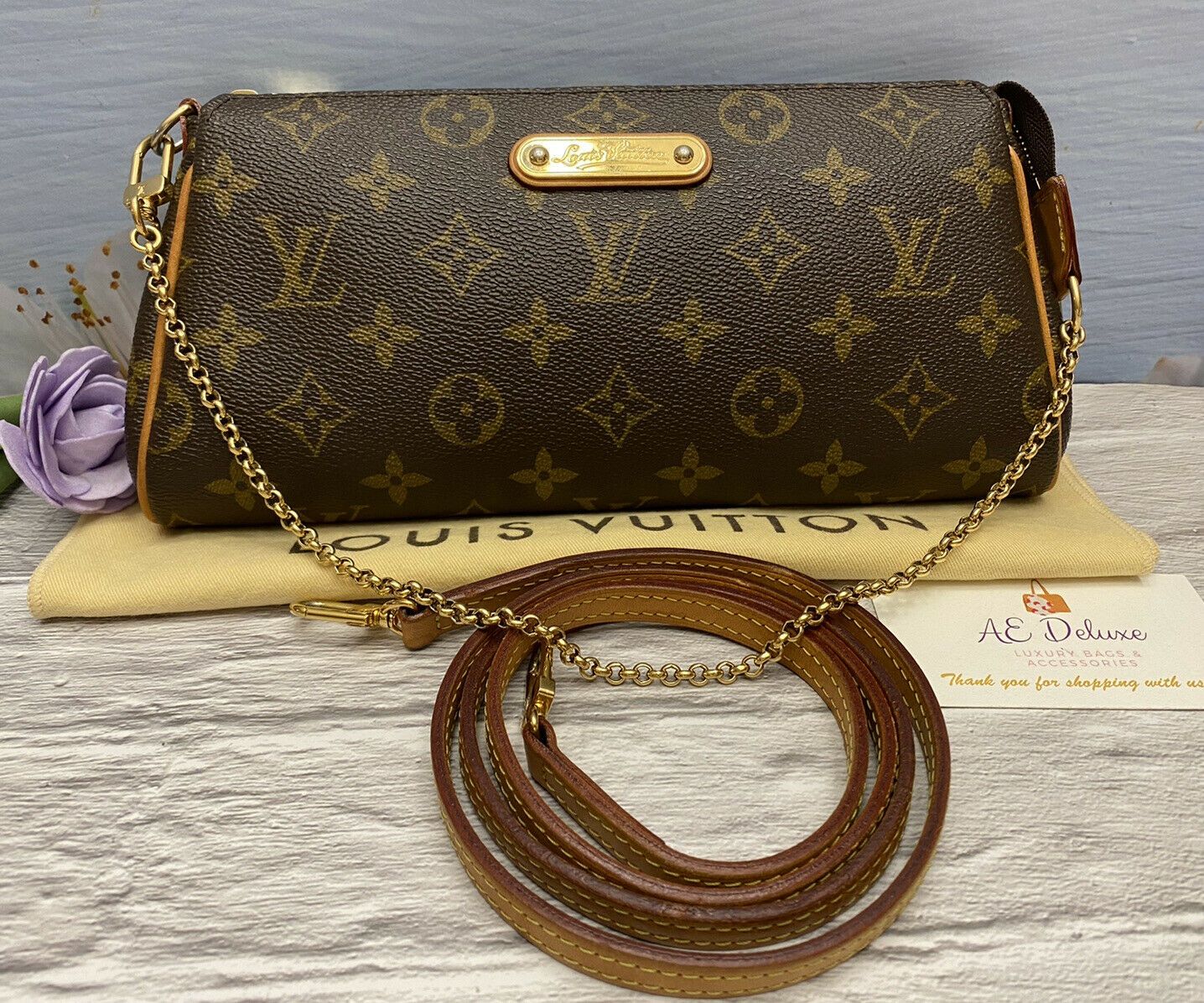 Louis Vuitton, Bags, Louis Vuitton Eva Clutch Crossbody Monogram Bag