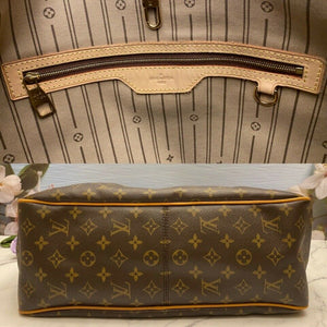 Louis Vuitton Delightful MM Monogram Beige Shoulder Bag Tote Purse (TR2110)