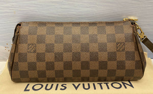 Louis Vuitton Eva Damier Ebene Clutch Crossbody Purse (SD2163)