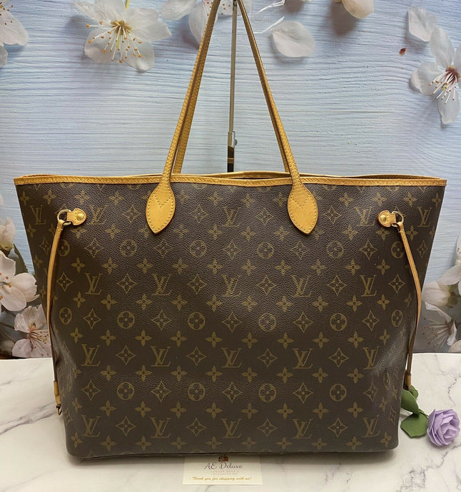 Louis Vuitton Neverfull GM Monogram Beige Tote Handbag Purse (FL0058)