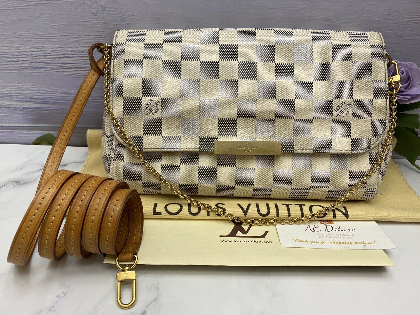 Favorite Louis Vuitton Damier Azur - 2 For Sale on 1stDibs
