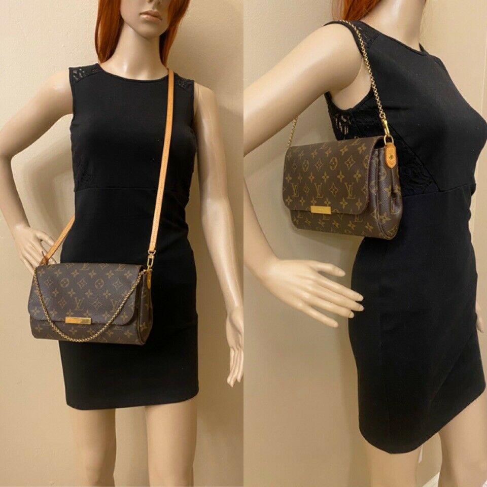 Louis Vuitton Favorite MM Monogram Clutch Purse Crossbody (MI3186