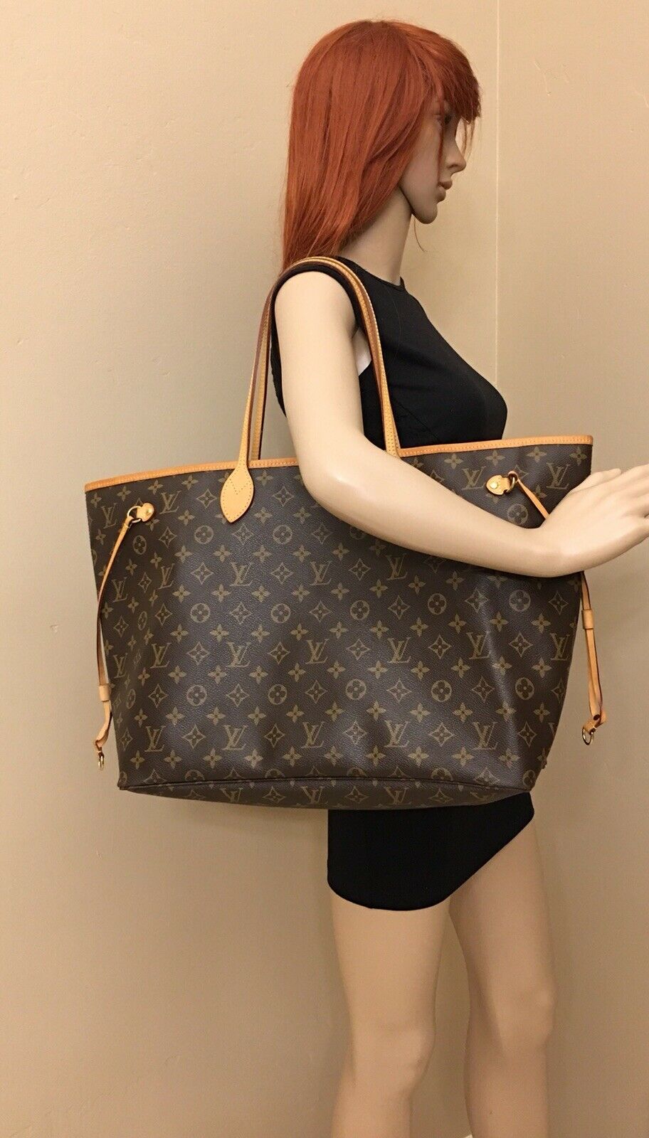 Louis Vuitton Neverfull GM Monogram Beige Shoulder Bag (SD0169