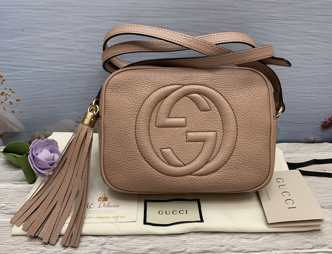 Gucci Soho Large Leather Cellarius Bag, Camelia in Brown