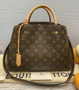 Louis Vuitton Montaigne Monogram MM Shoulder Purse Satchel Handbag