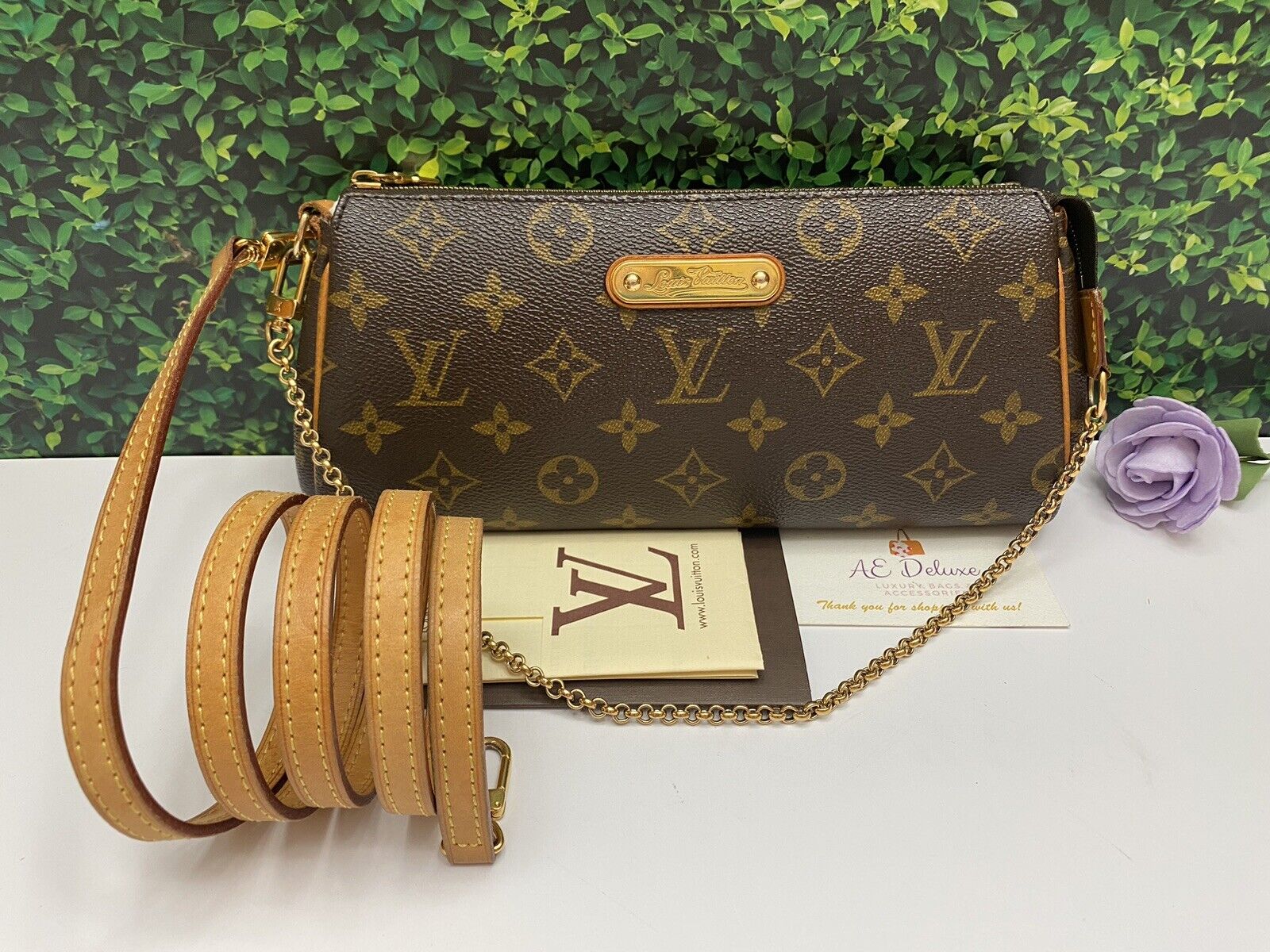 Louis Vuitton Eva 2way Chain Hand Bag Pouch Purse Monogram M95567 Aa3150